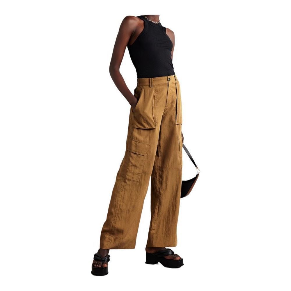 Vince Brown Wide Leg Cargo Trousers Size 8